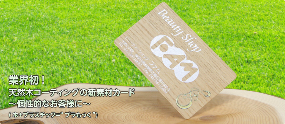 業界初！天然木コーティングの新素材カード～個性的なお客様に～